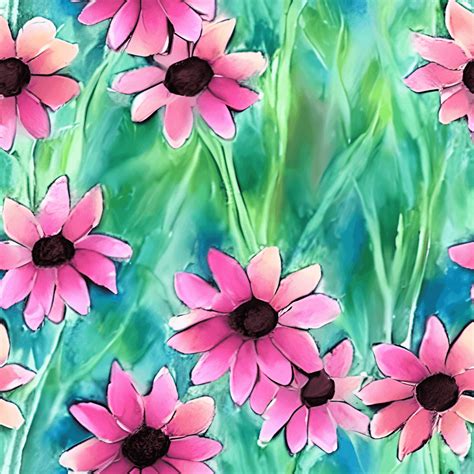 Pretty Pastel Garden Flowers Watercolor Graphic · Creative Fabrica