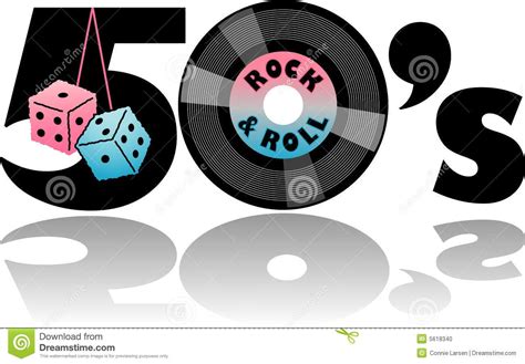 Retro 1950 S Illustration With Fuzzy Dice And 45 Record Eps 1950s Theme ...