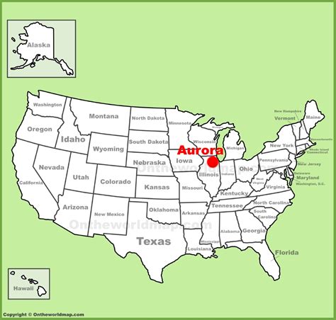 Aurora (Illinois) location on the U.S. Map - Ontheworldmap.com