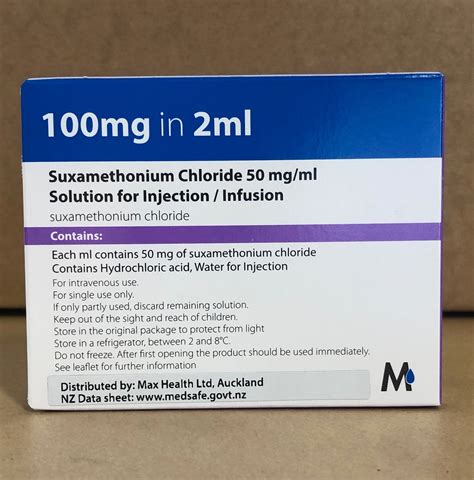 Suxamethonium Chloride 50mg/mL - New Tender Listing - Section H — Max Health