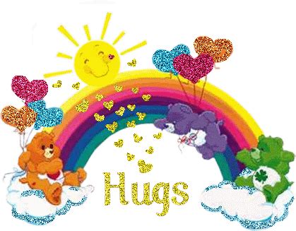 Hugs and beautiful rainbow graphic for you - Desi Comments