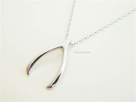 Wishbone Pendant Necklace, Wishbone Necklace, Lucky Necklace on Luulla