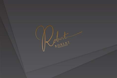 Premium Vector | Signature logo vector template for the name robert on black paper background