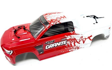 Arrma GRANITE 4x4 3s BLX - Body Shell (Red/White painted decaled ARA43 – Jennys RC LLC