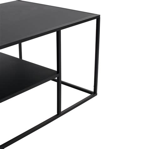 Hilda 0.9m Coffee Table, Metal - Black | Novena Furniture Singapore