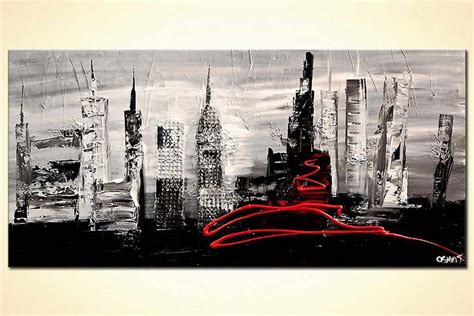Abstract Paintings by Osnat Fine Art - The City | Cityscape painting ...