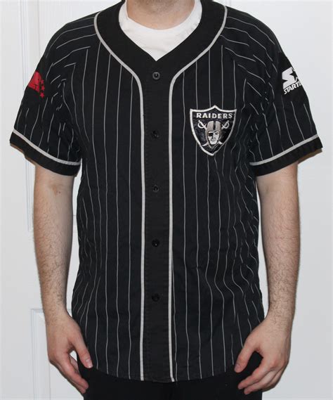 Vintage Starter Los Angeles Raiders Pinstripe Jersey (Size L) — Roots