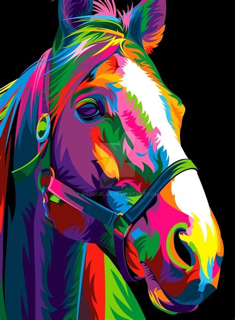 Colorful Animal Paintings, Colorful Animals, Abstract Animals, Animals Artwork, Painted Horses ...