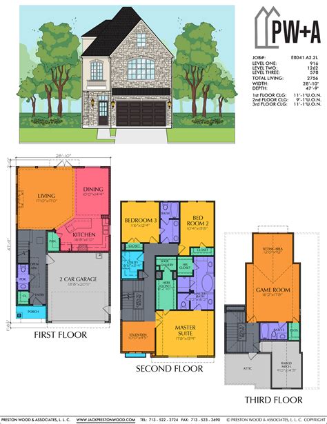 Three Story Home Plan – Preston Wood & Associates