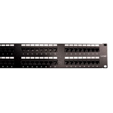 LINET PATCH PANEL CAT6 2U/ 48 PUERTOS/ DADOS INCLUIDOS/ NEGRO ...