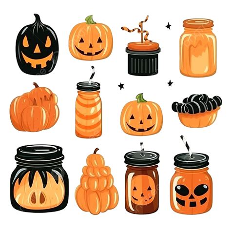 Halloween Sweets And Marmalade Holiday Spooky Treats Vector Set ...