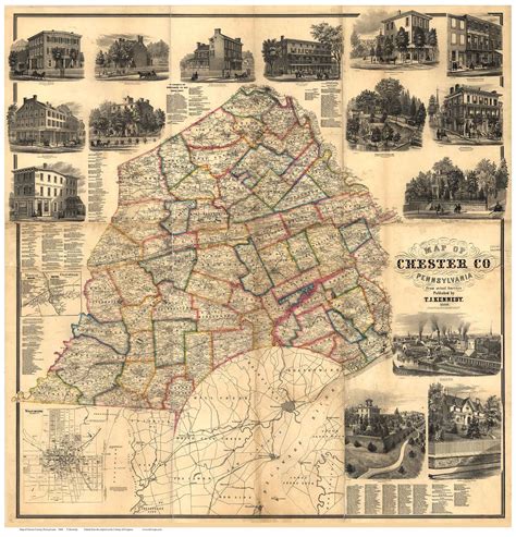 Chester County Pennsylvania 1860 - Old Map Reprint - OLD MAPS