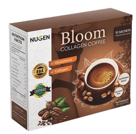 NUGEN Bloom Collagen Coffee Original Collagen Drink With Gluta Slimming Anti Aging Coffee 100% ...