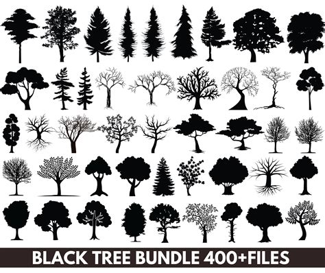 Tree Silhouette Svg Bundle Tree Cut Files for Cricut Forest - Etsy Canada