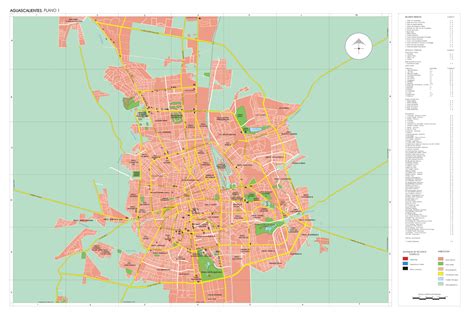 Aguascalientes City Map, Mexico