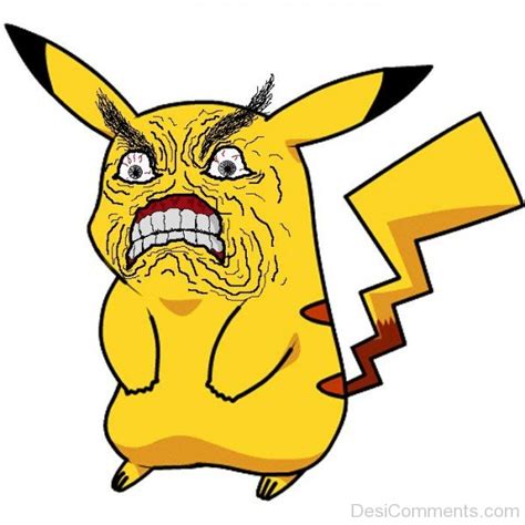 Pikachu With Mustache Old Aged Look - Desi Comments