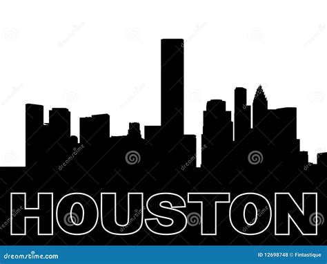 Houston Skyline Silhouette Royalty Free Stock Photos - Image: 12698748