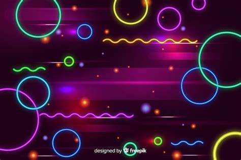 Geometric neon shapes decorative background | Free Vector