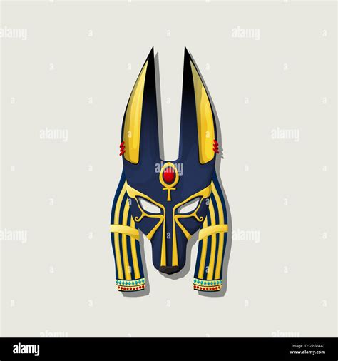 dios egipcio Anubis máscara, icono del vector Fotografía de stock - Alamy
