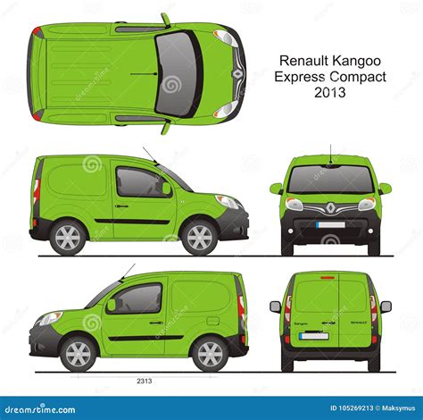 Renault Kangoo Express Compact Cargo Van 2013 Blueprint Editorial Stock ...