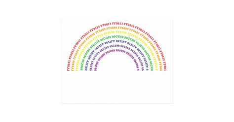 Hex Rainbow Postcard | Zazzle