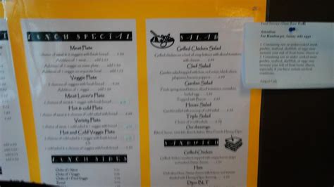 Menu at Airport Cafe, Atlanta