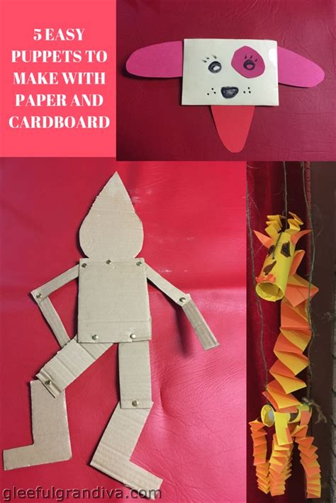 5 EASY PUPPETS TO MAKE WITH PAPER AND CARDBOARD - Gleeful Grandiva