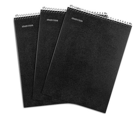Mintra Office Top Bound Durable Spiral Notebooks 100 Sheets (Black, College Ruled 3pk) - Walmart.com