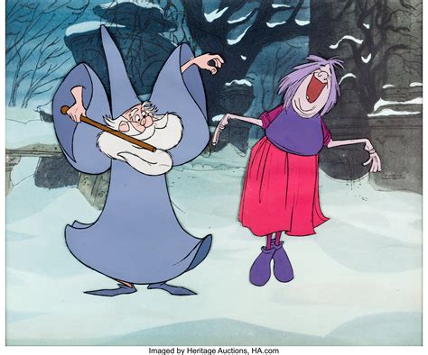 Sword and the Stone Merlin and Madam Mim Production Cel (Walt | Lot ...