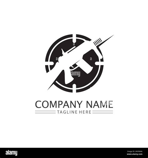 Gun logo and Army soldier sniper shot vector Design Illustration ...