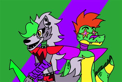 Roxanne Wolf and Montgomery Gator [FNAFSB|Fanart] by AlligatorWolfFox on DeviantArt