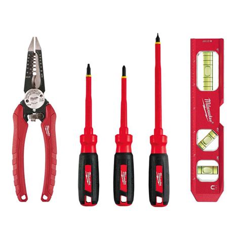 Milwaukee Electrician's 5-Piece Hand Tool Set-48-22-2202-48-22-3079-48-22-5107 - The Home Depot