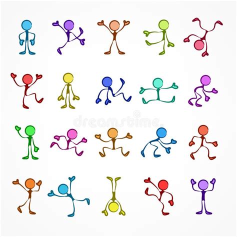 Set Stick Figures Stick People Jumping Stock Illustrations – 49 Set ...