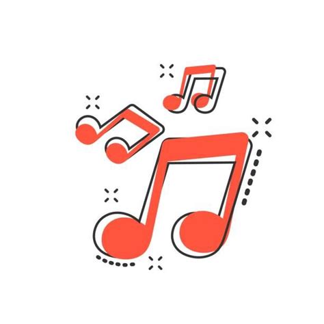 vector cartoon music icon in comic style. sound note sign illustration pictogram. melody music ...