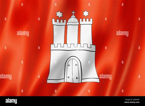 Hamburg state flag, Germany Stock Photo - Alamy