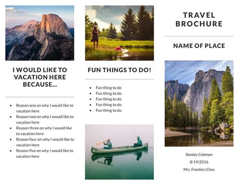 Travel Brochure Template For Students - thayodesigns