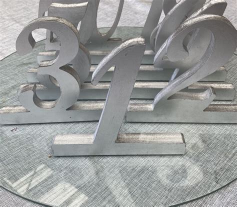 CLEARANCE FOR SALE - Silver Wooden Table Numbers | Wedding Decor for Hire