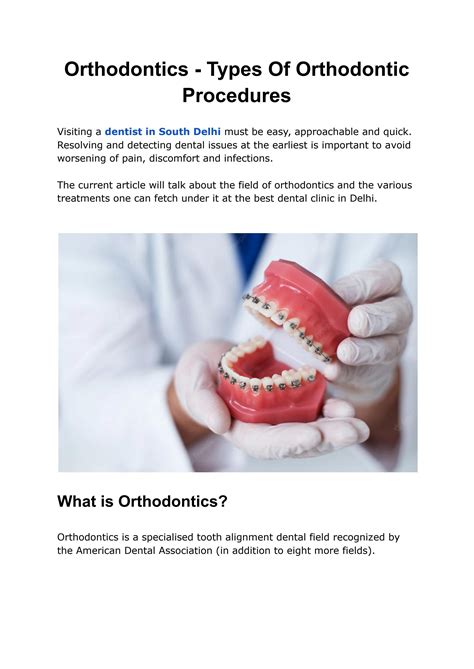 Orthodontics - Types Of Orthodontic Procedures by kamaldentalclinic01 ...