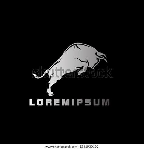 Jumping Bull Logo Deep Philosophy Technology Stock Vector (Royalty Free) 1231930192