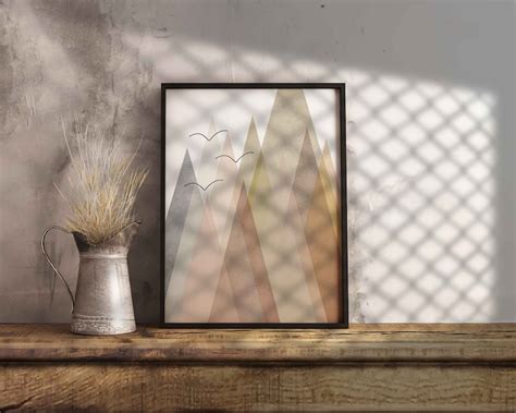 Home and Office Wall Art Modern Art Prints Minimalist Art Print Mountaintops Wall Print Modern ...