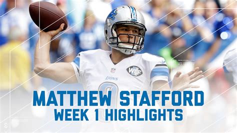 Matthew Stafford Highlights | Lions vs. Colts | NFL Week 1 Player Highlights - YouTube