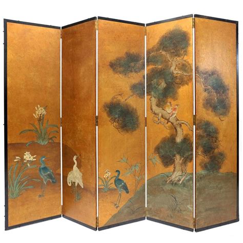 Hand-Painted Oriental Screen at 1stDibs