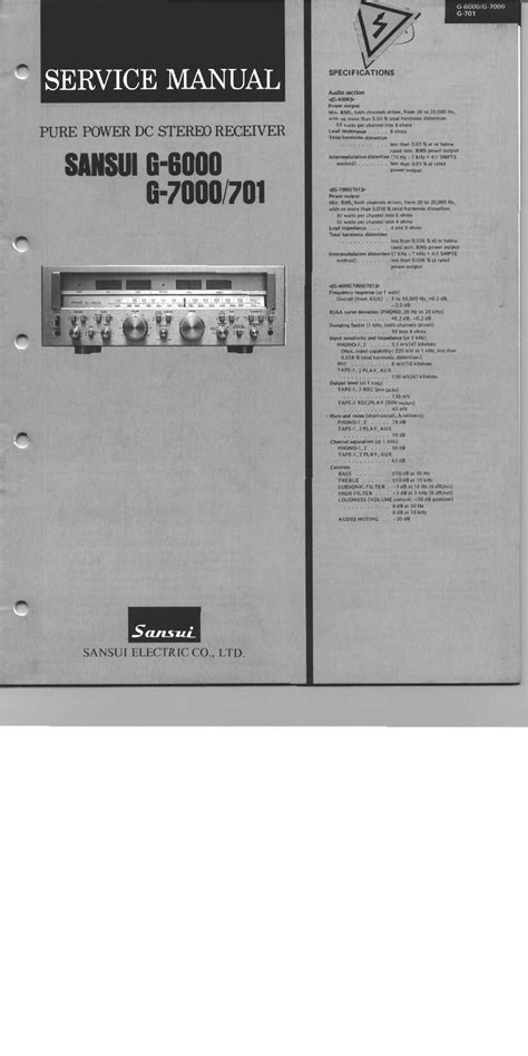 Download "Sansui G 6000 7000 Service Manual" free