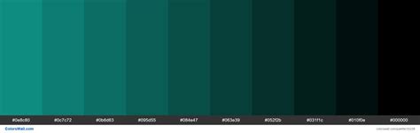 Shades XKCD Color blue/green #0f9b8e hex Farbpalette | ColorsWall