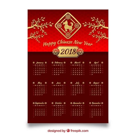 Free Vector | Chinese new year calendar