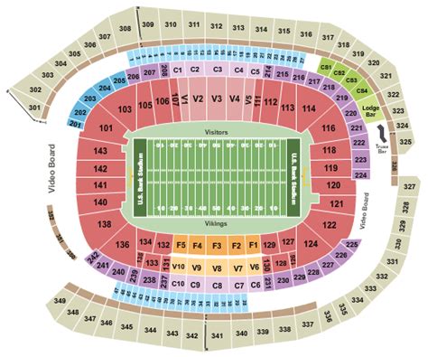 Us Bank Stadium Detailed Seating Chart With Seat Numbers | Awesome Home