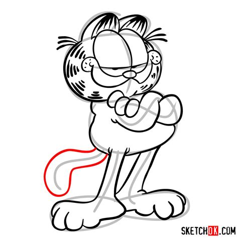 How to draw Garfield - Sketchok easy drawing guides