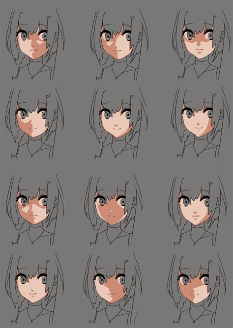 Anime face shading practice by momodesuuu on DeviantArt