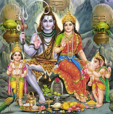 Shiva,Parvati, Kartik and Ganesha | Shiva parvati images, Lord shiva ...