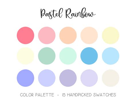 Pastel Color Palette Rainbow Pastel Shades Procreate - Etsy UK